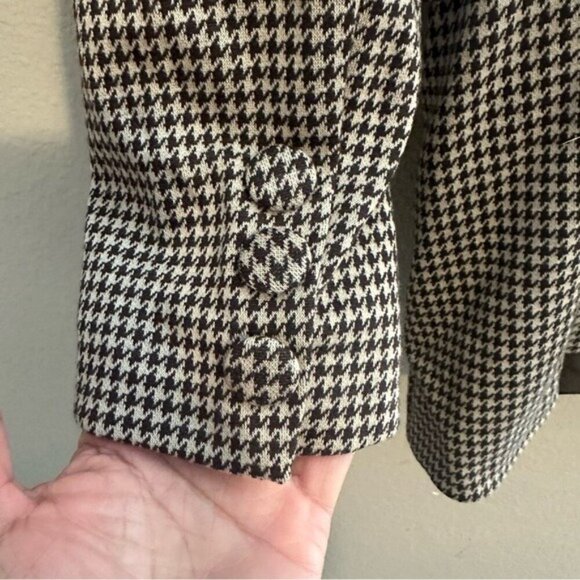 Shein Bae Black and Ivory Houndstooth Oversized Women's Blazer Size Small - Picture 7 of 8